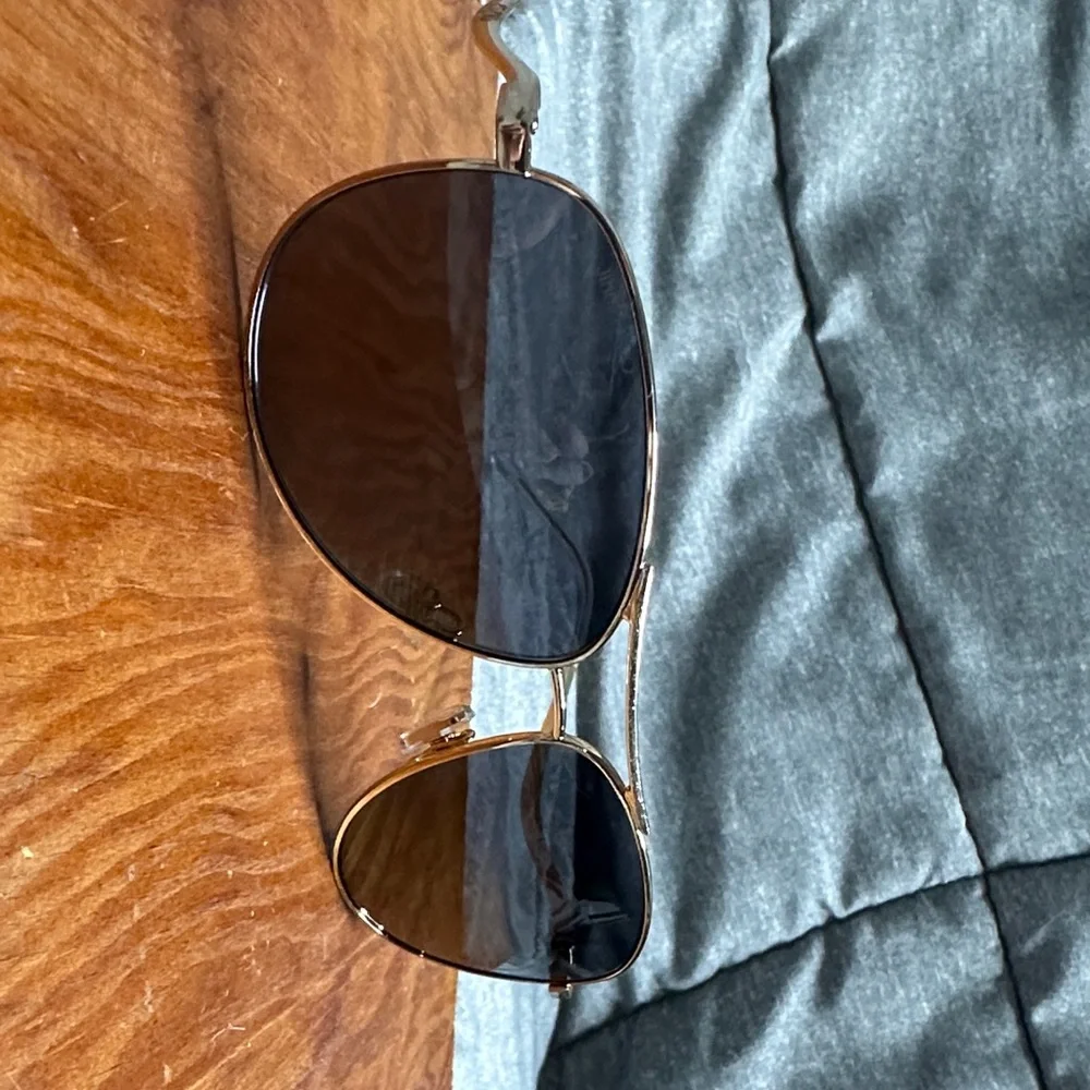 Jimmy Choo Essy J5GM9 Gold Frame Sunglasses with Black Polorized Lenses‎